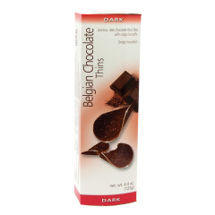 BELGIAN CHOCOLATE THINS DARK CHOCOLATE 4.4 OZ