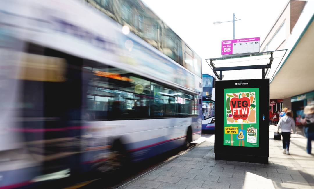 Babeease advertising campaign in a digital bus shelter screen