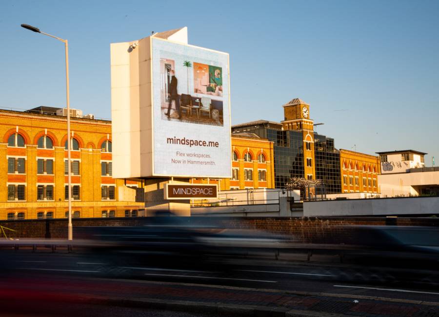 A large Mindspace campaign featuring on a roadside digital Storm screen