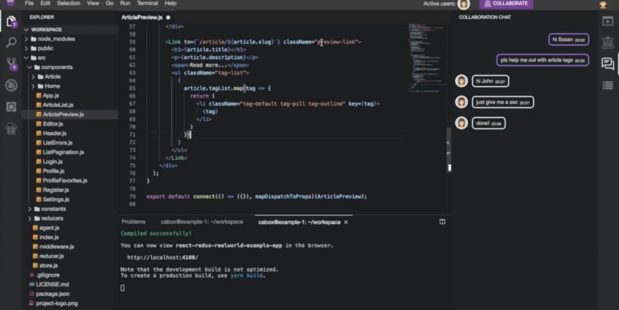 Codeanywhere in action