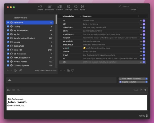 Typinator Screenshot 1