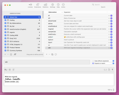 Typinator Screenshot 2