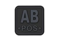 JTG Bloodtype Square Rubber Patch AB Pos